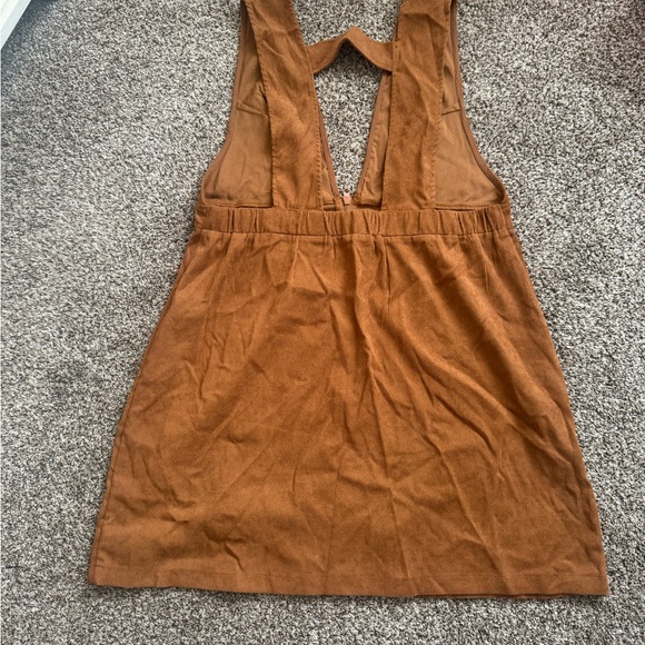 Corduroy Sleeveless Overall Style Zipper Dress - Picture 2 of 4